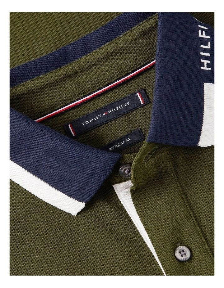 Regular Fit Collar Embroidery Polo Shirt in Green image 2