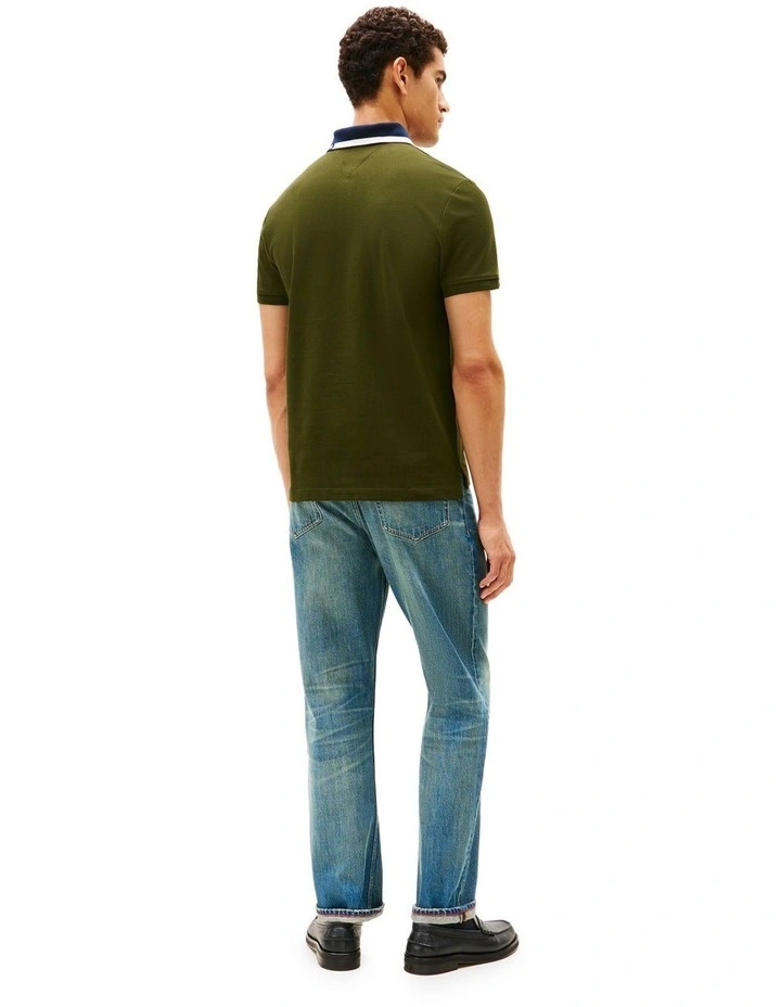 Regular Fit Collar Embroidery Polo Shirt in Green image 4