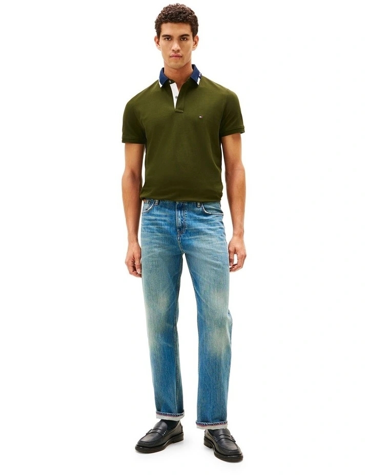 Regular Fit Collar Embroidery Polo Shirt in Green image 5