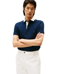 Regular Fit Collar Embroidery Polo Shirt in Navy