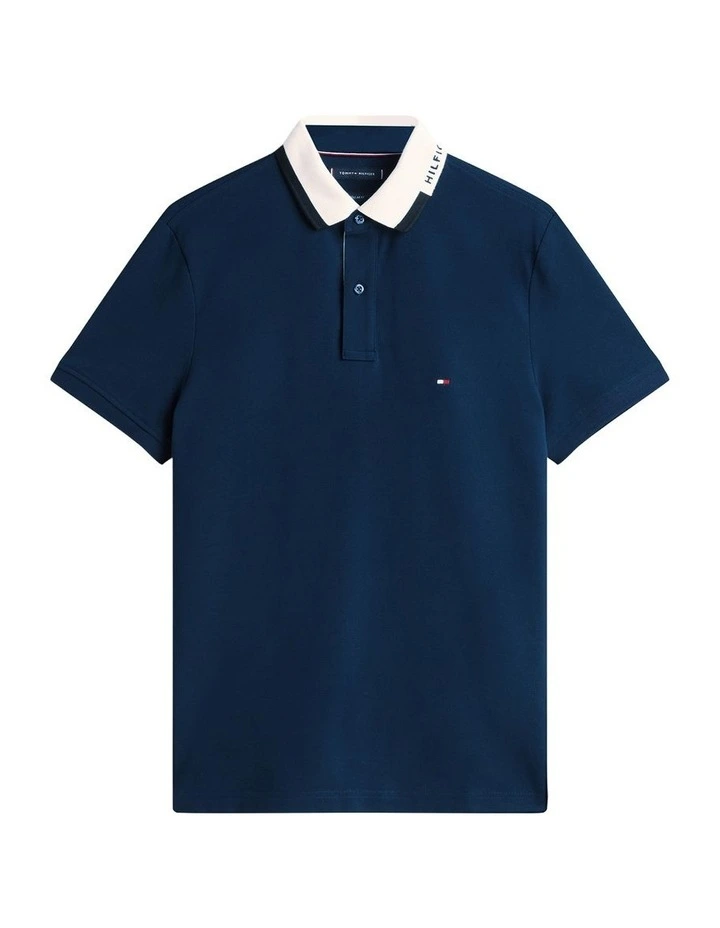 Regular Fit Collar Embroidery Polo Shirt in Navy image 7