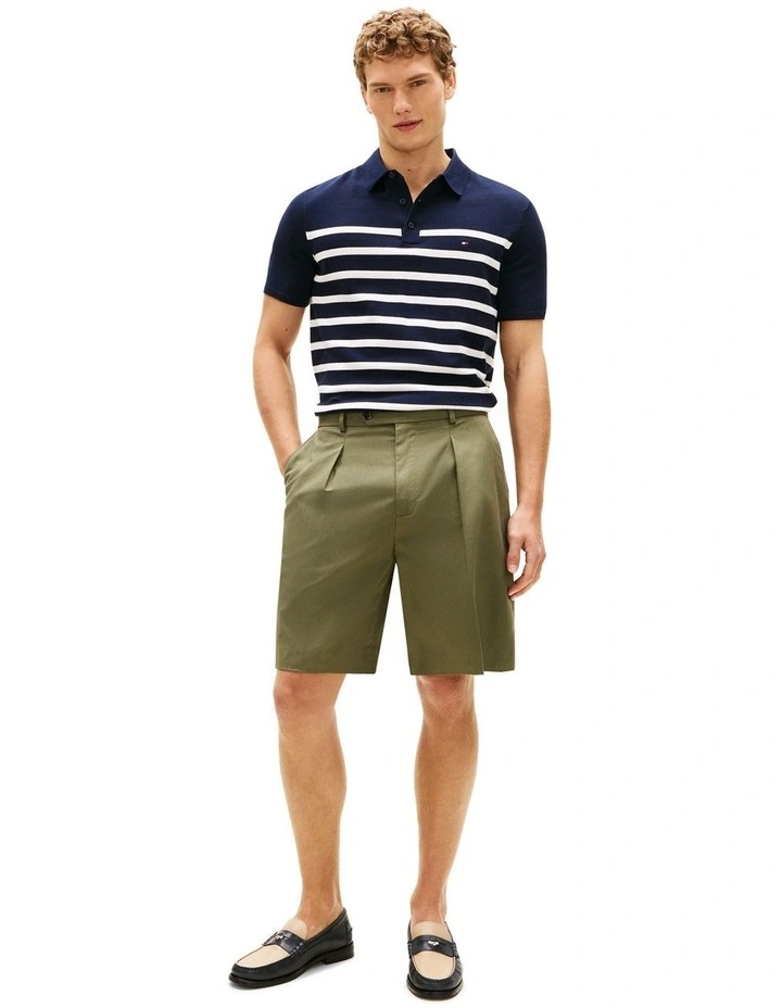 Regular Fit Knit Polo Shirt in Navy image 4
