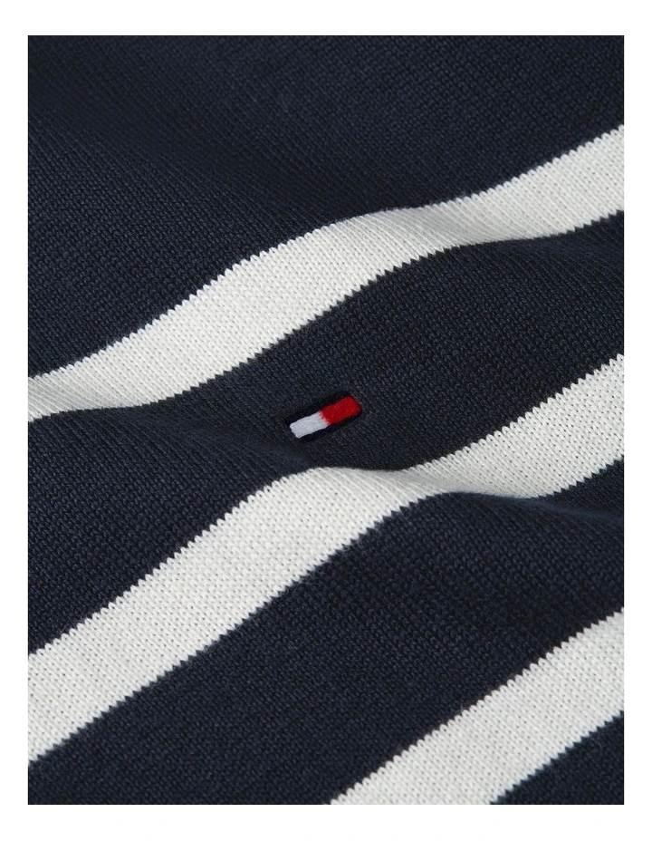 Regular Fit Knit Polo Shirt in Navy image 6