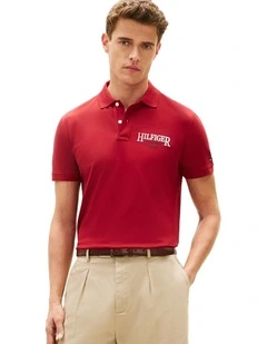 Heritage Cotton Polo Shirt in Red