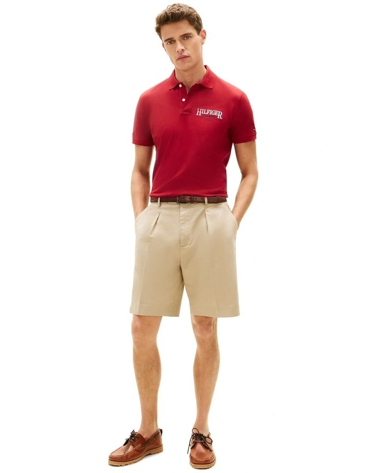 Heritage Cotton Polo Shirt in Red image 4
