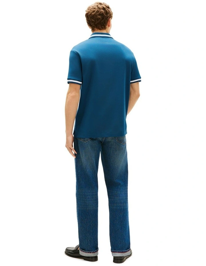Classic Fit Script Polo in Blue image 3