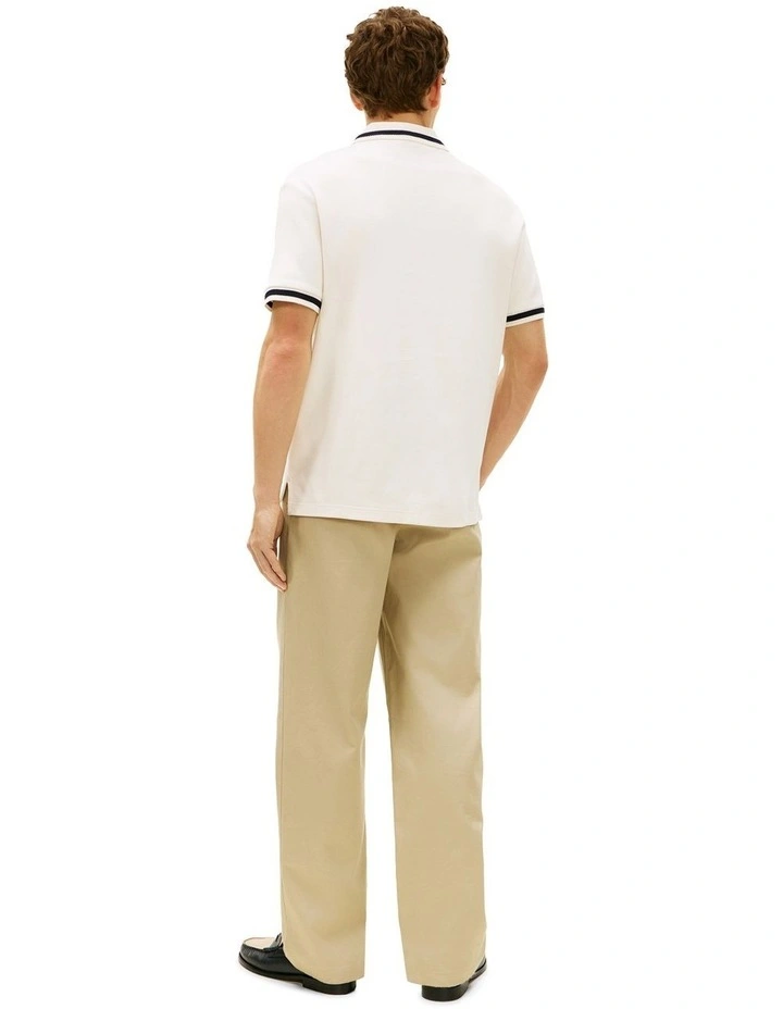 Classic Fit Script Polo in Cream image 3