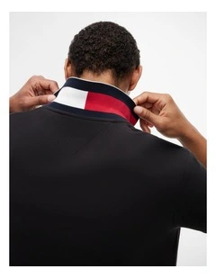 Regular Fit Tipped Pique Polo Shirt in Black
