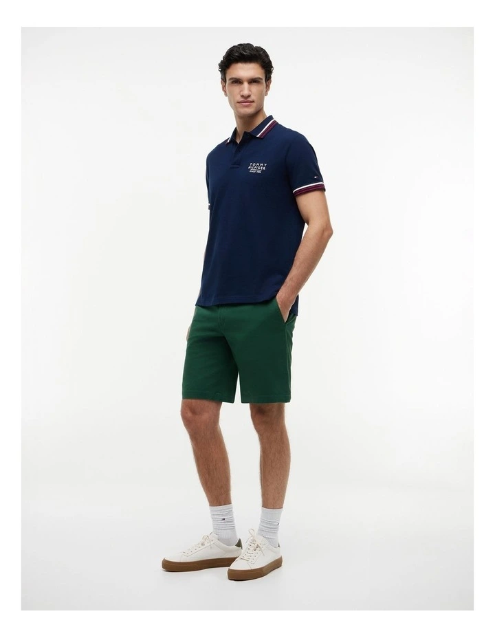 Trim Detail Polo Shirt in Blue image 4