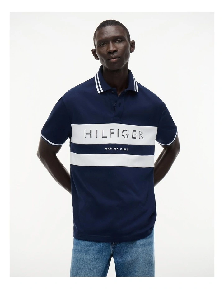 Regular Fit Logo Tipped Polo Shirt in Blue image 1