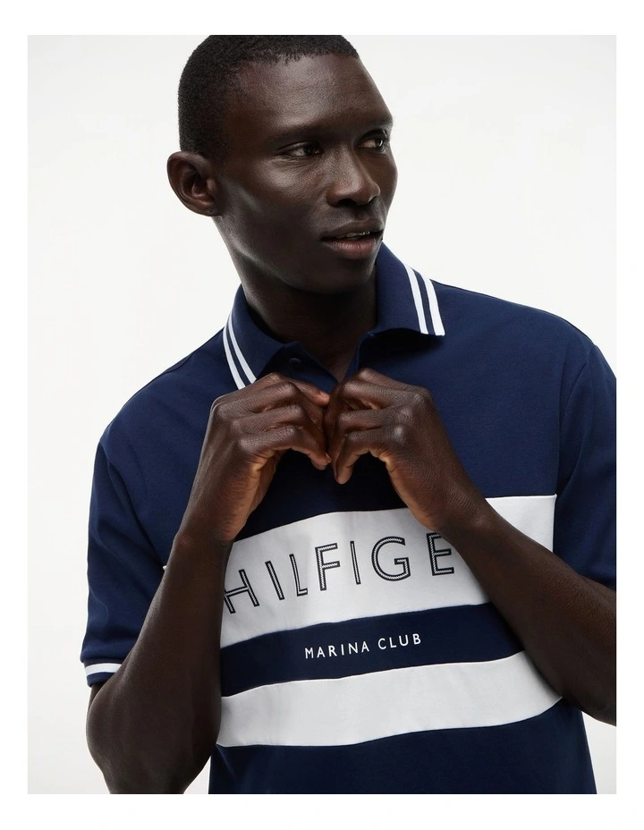 Regular Fit Logo Tipped Polo Shirt in Blue image 3