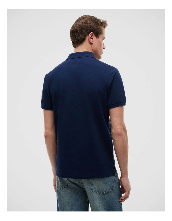 Flag Graphic Polo Shirt in Navy image 2