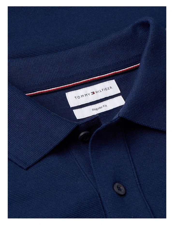 Flag Graphic Polo Shirt in Navy image 5