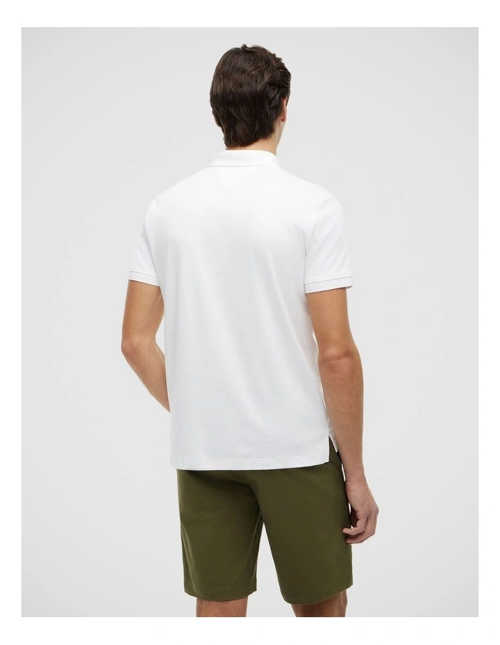 Regular Fit Fluid Cotton Polo Shirt in White image 2