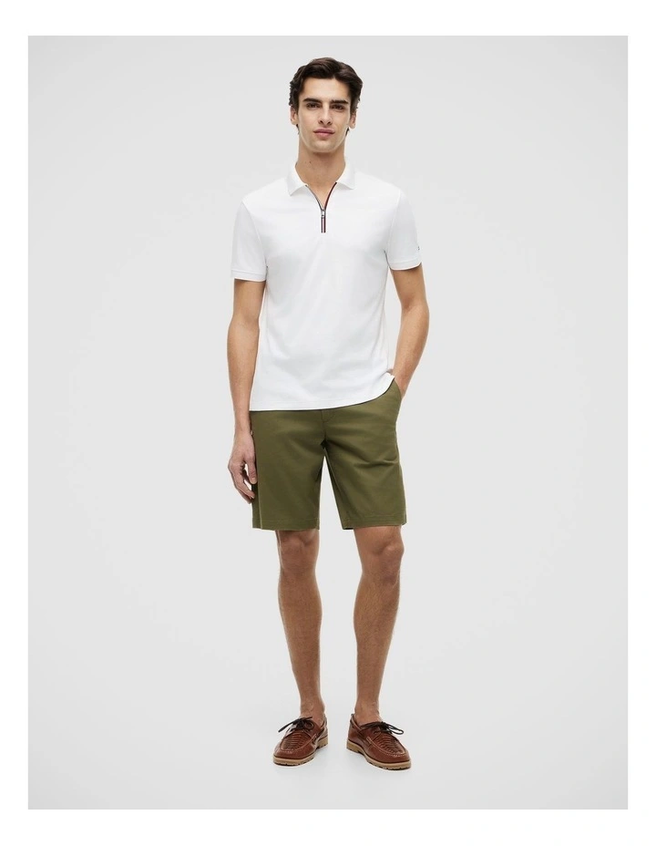 Regular Fit Fluid Cotton Polo Shirt in White image 3