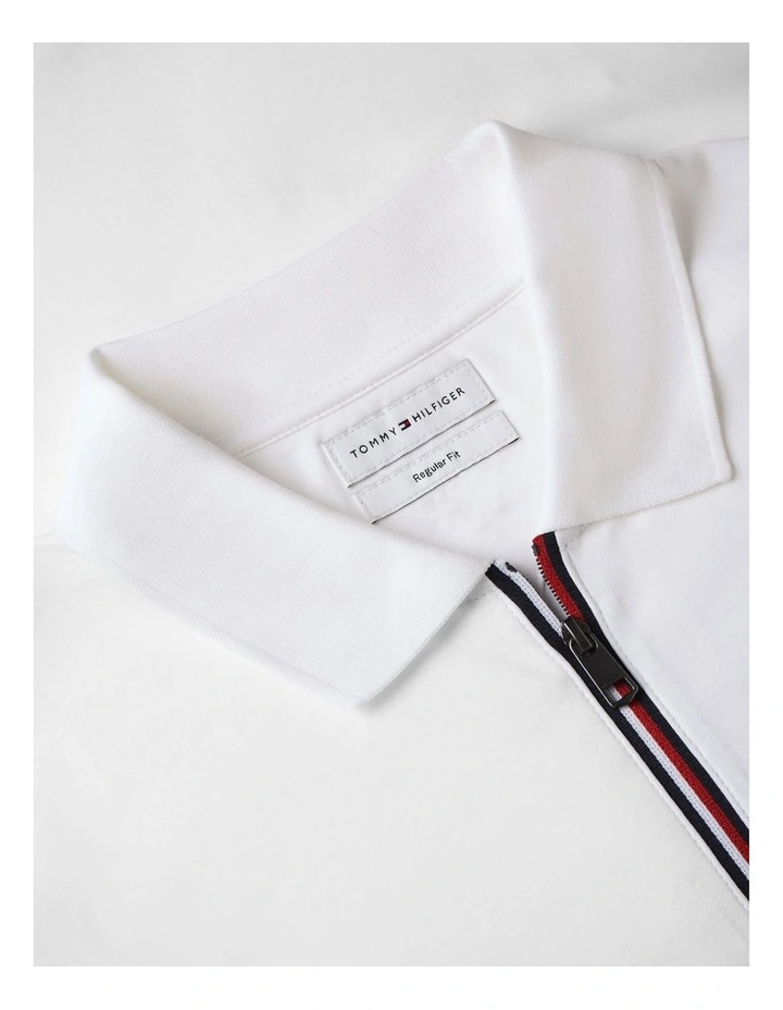 Regular Fit Fluid Cotton Polo Shirt in White image 5