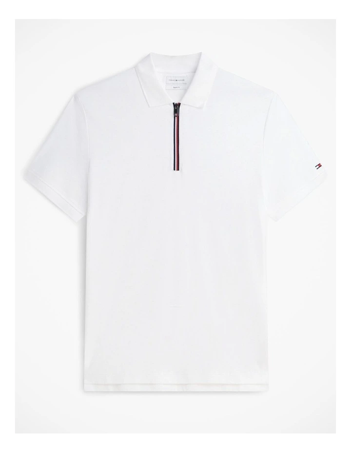 Regular Fit Fluid Cotton Polo Shirt in White image 6