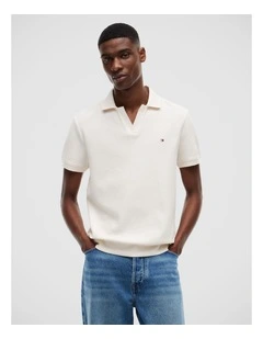 Regular Fit Jacquard Polo Shirt in White