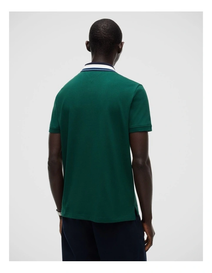Regular Fit Tipped Collar Polo Shirt in Green image 2