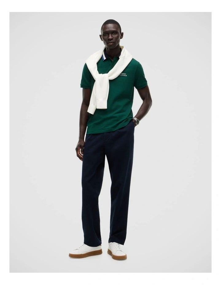 Regular Fit Tipped Collar Polo Shirt in Green image 3