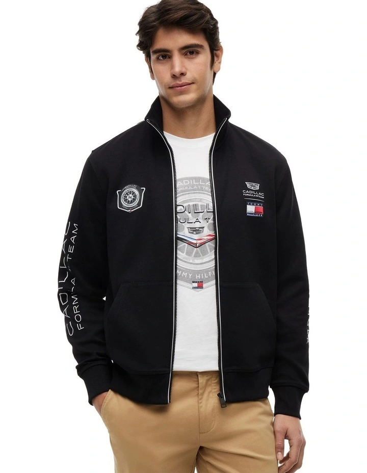 Cadillac Formula 1 Team Back Graphic Track Top in Black image 1