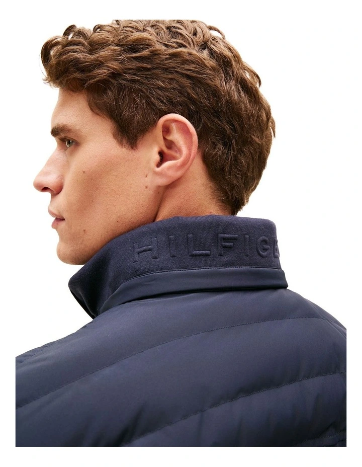 Mixed Panel Zip-Thru Hoody in Navy image 5