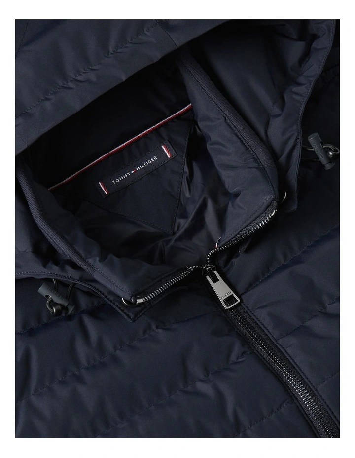 Mixed Panel Zip-Thru Hoody in Navy image 6