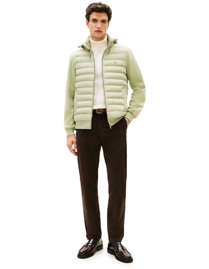 Mixed Panel Zip-Thru Hoody in Green image 3