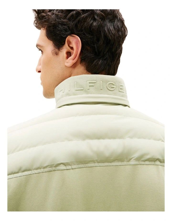 Mixed Panel Zip-Thru Hoody in Green image 4