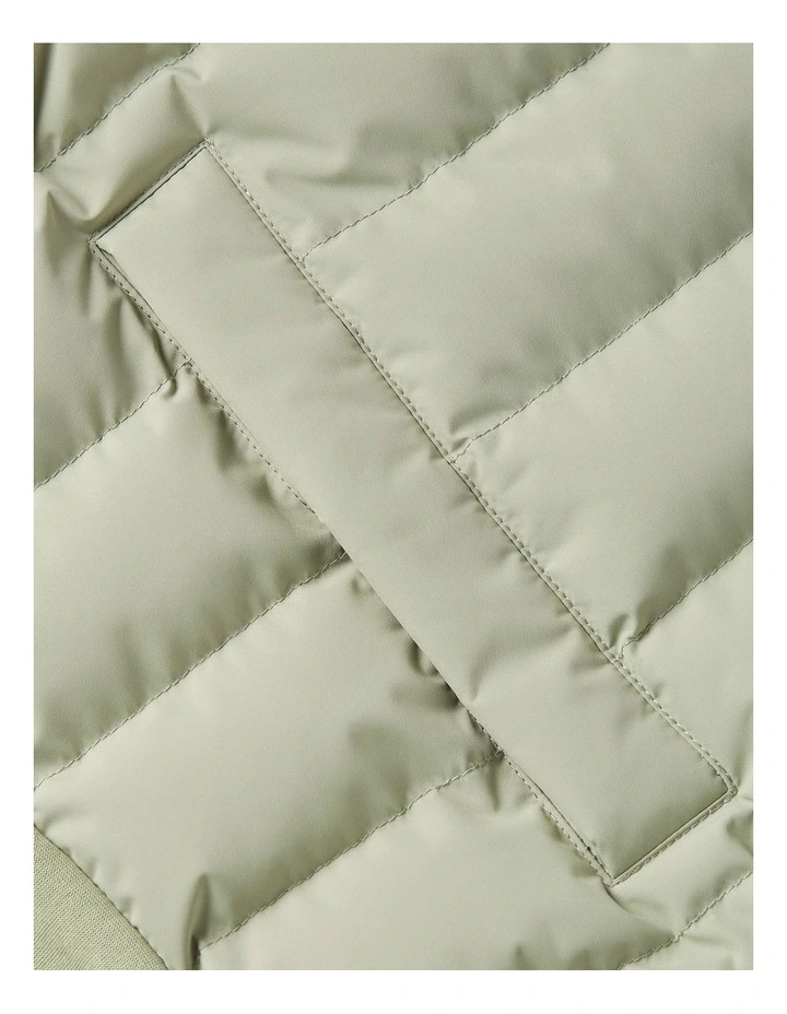 Mixed Panel Zip-Thru Hoody in Green image 6