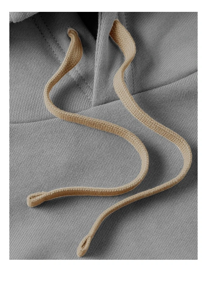 Flag Graphic Drawstring Hoody in Brown image 5