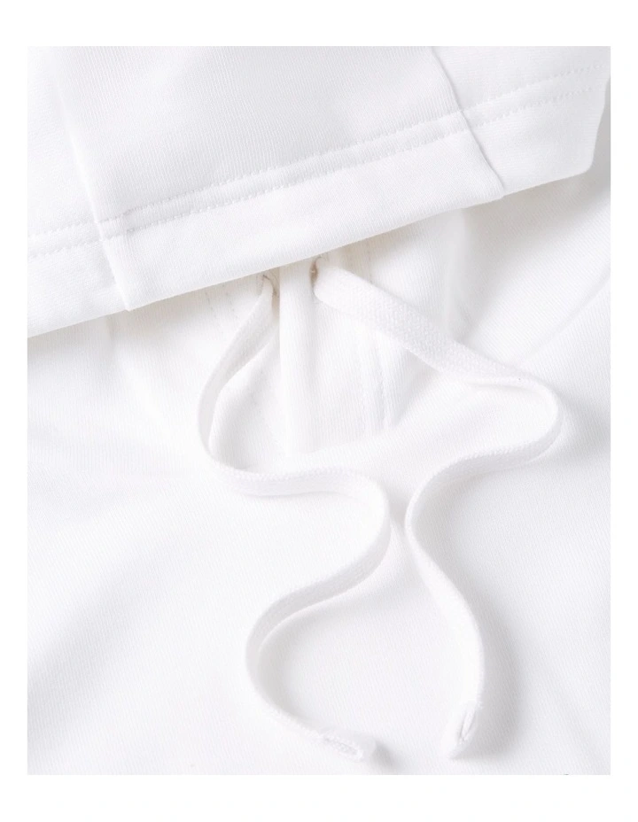 Flag Graphic Drawstring Hoody in White image 5