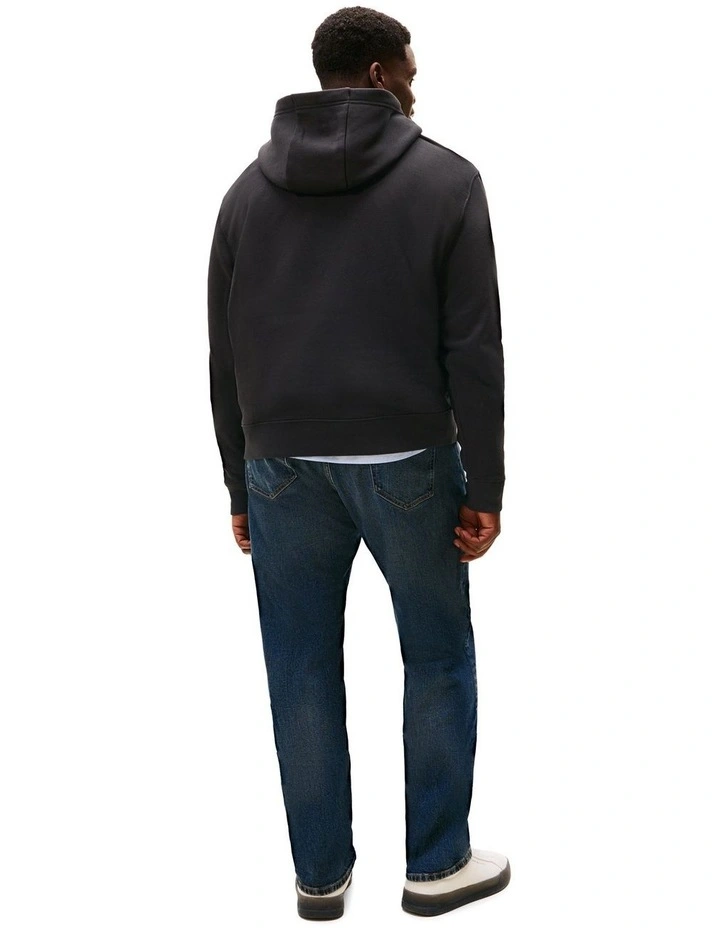 Colour Block Graphic Hoodie in Black image 3