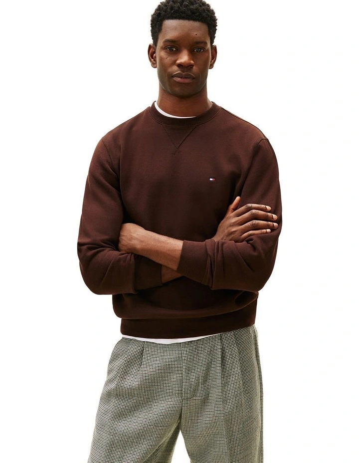 Seasonal Fleece Crewneck Sweater in Brown image 1
