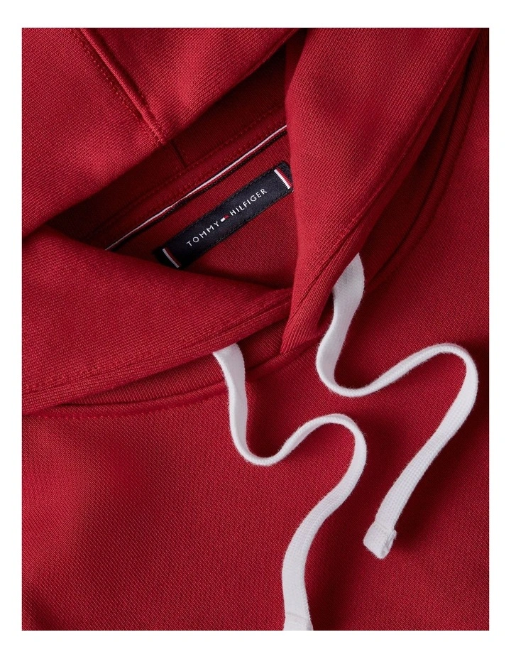 Heritage Logo Embroidery Drawstring Hoody in Red image 5