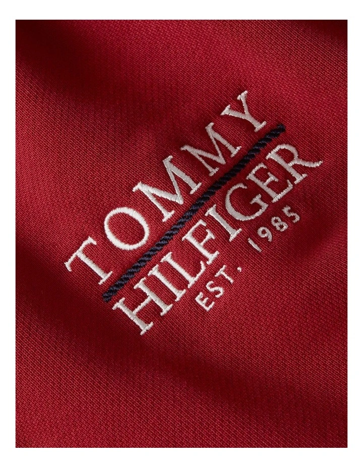 Heritage Logo Embroidery Drawstring Hoody in Red image 6