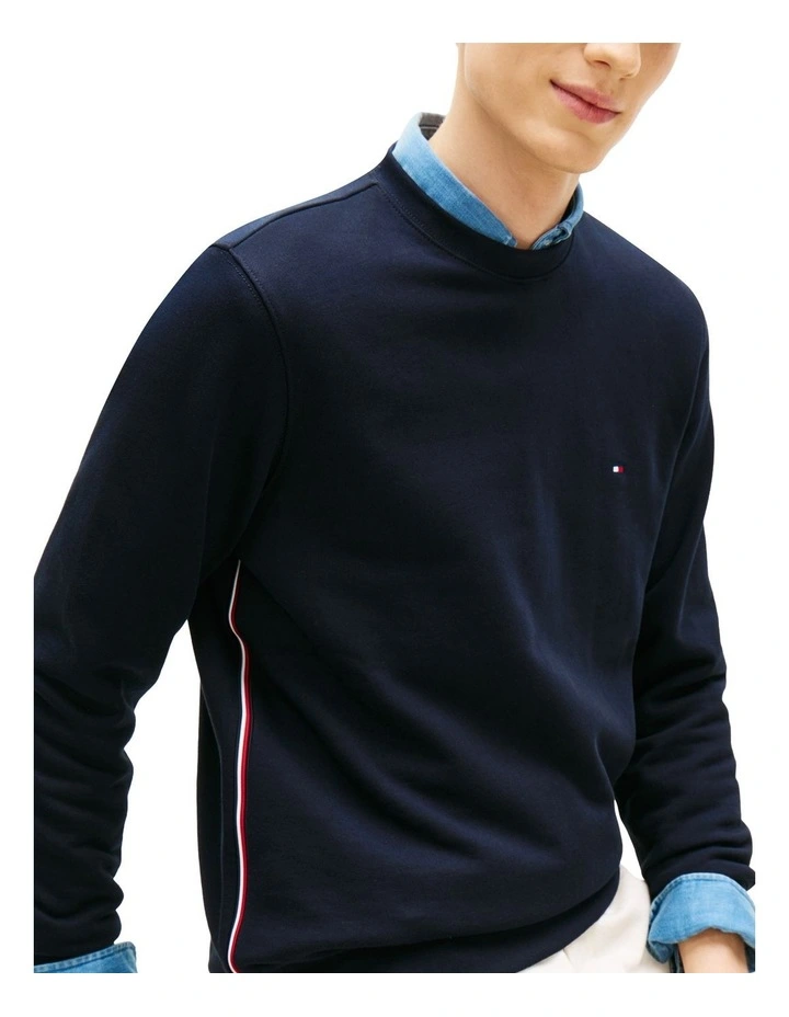 Global Cotton Sweatshirt in Navy image 2