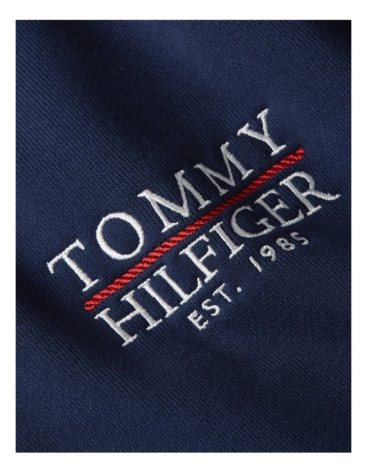 Heritage Logo Embroidery Drawstring Hoody in Blue image 6
