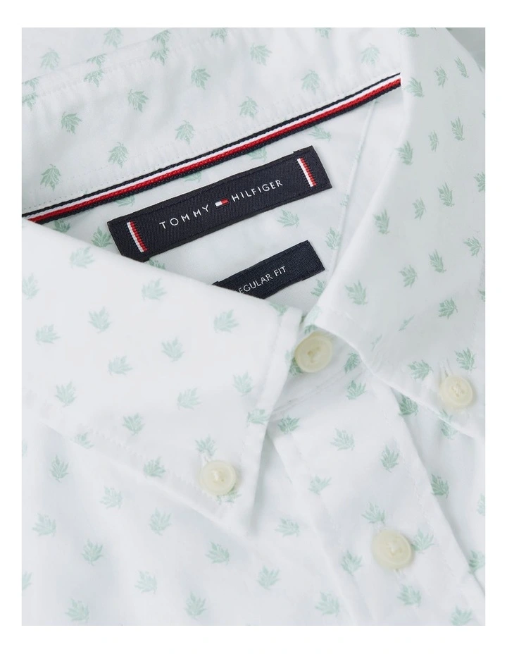Flex Printed Poplin Shirt in White image 5
