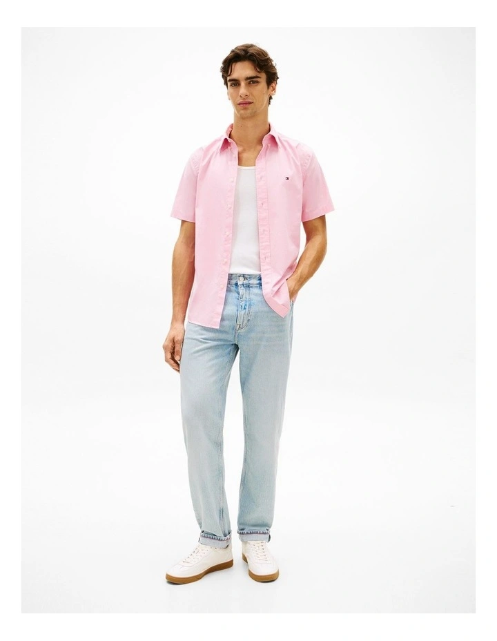 Flex Solid Poplin Shirt in Pink image 3