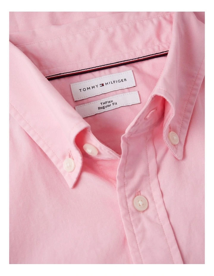 Flex Solid Poplin Shirt in Pink image 5