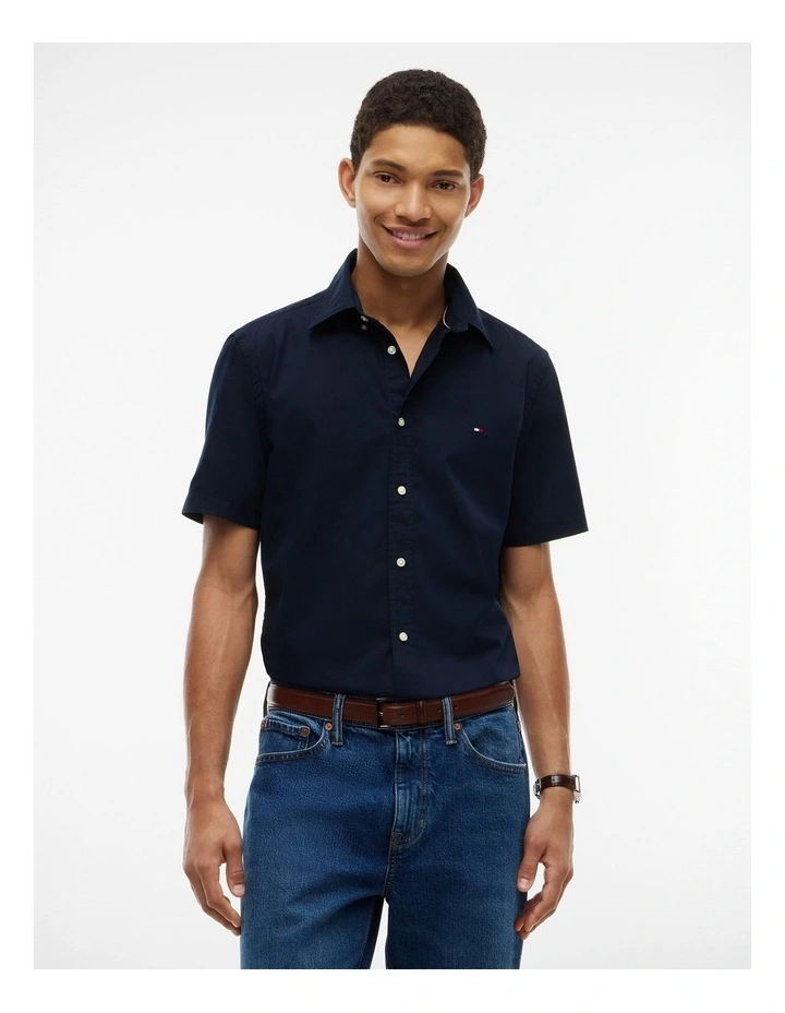 Core Cotton Poplin Shirt in Navy image 1