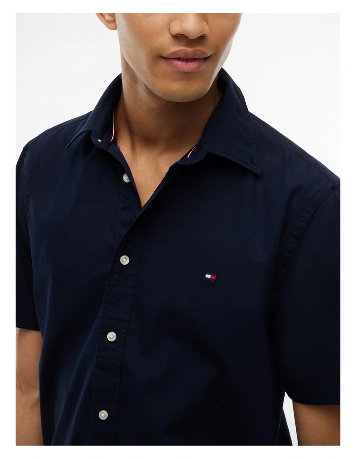 Core Cotton Poplin Shirt in Navy image 4