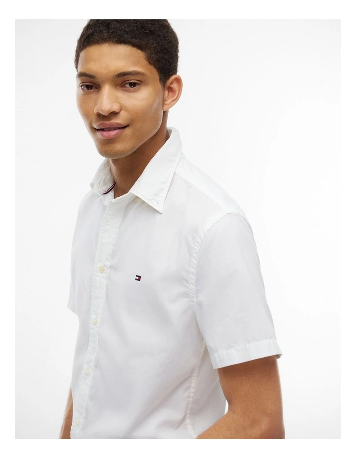 Core Cotton Poplin Shirt in White image 4