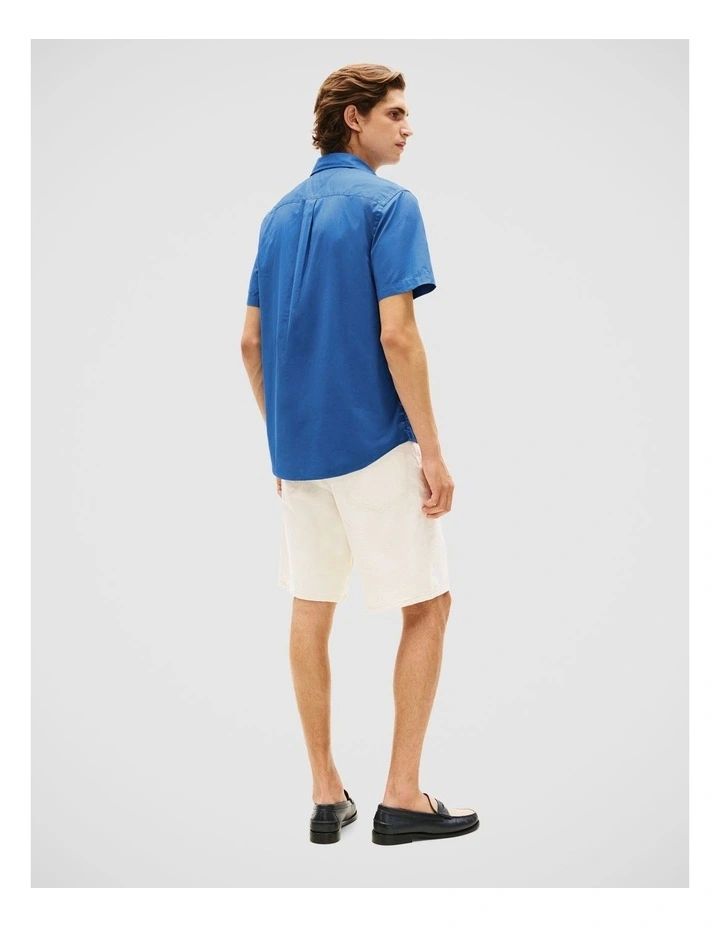 Flex Solid Poplin Shirt in Blue image 2