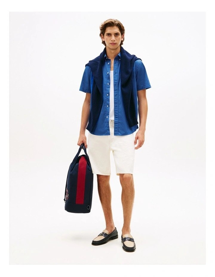 Flex Solid Poplin Shirt in Blue image 3