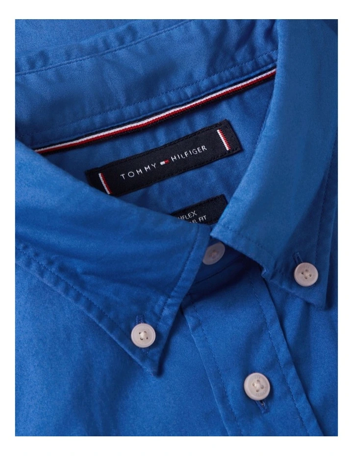 Flex Solid Poplin Shirt in Blue image 5