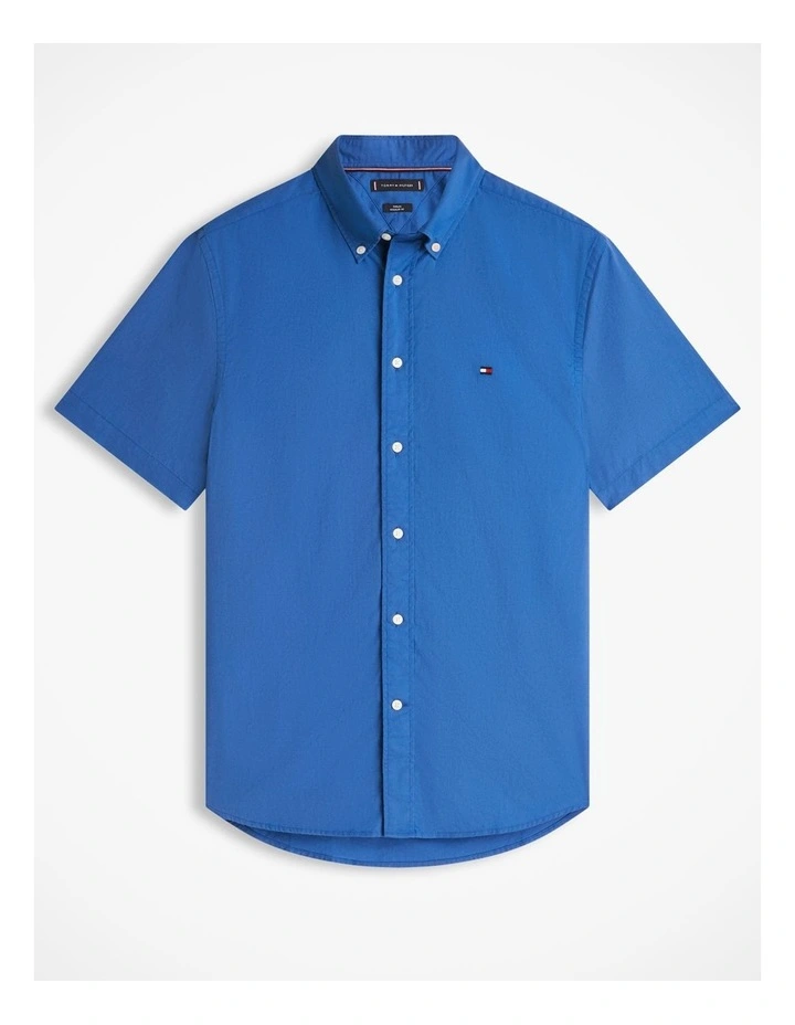 Flex Solid Poplin Shirt in Blue image 6