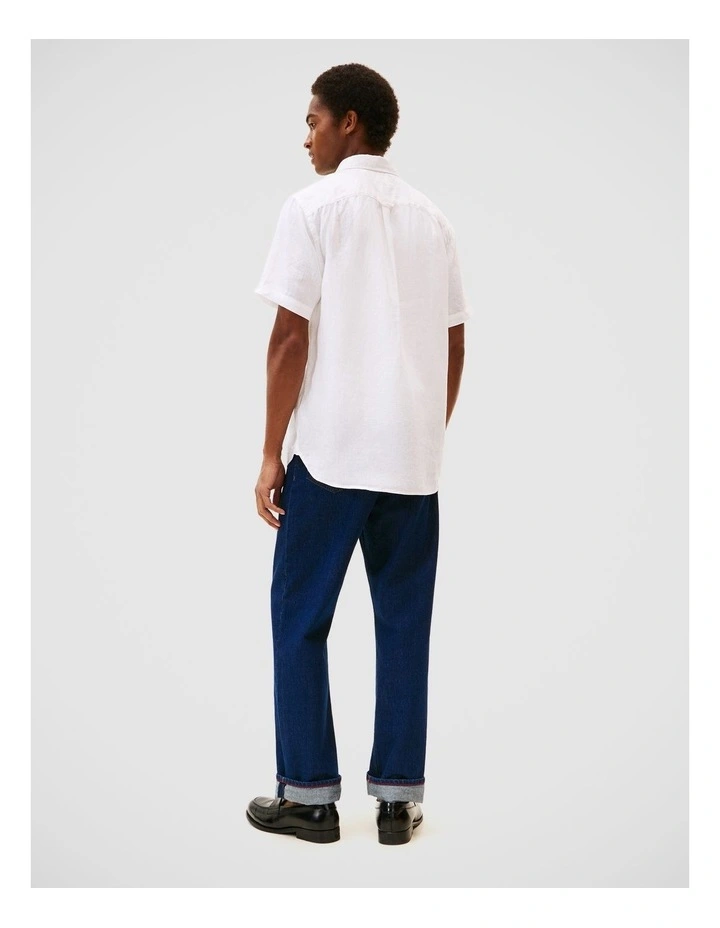 Pigment Dyed Linen Shirt in White image 2