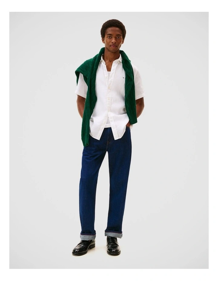 Pigment Dyed Linen Shirt in White image 3